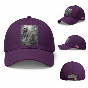 Funny Capybara Selfie With Dinosaur Meme Baseball Cap Animal Humor Gift TS12 Baseball Cap Universal Fit Purple Print Your Wear