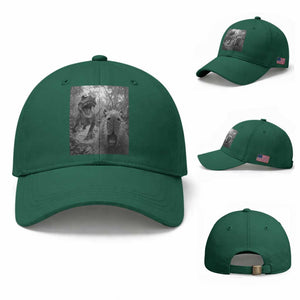 Funny Capybara Selfie With Dinosaur Meme Baseball Cap Animal Humor Gift TS12 Baseball Cap Universal Fit Irish Green Print Your Wear