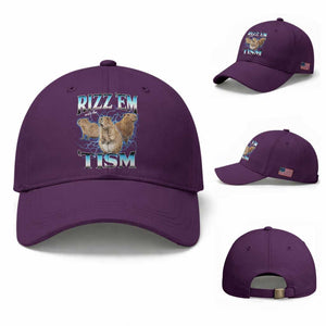 Autism Capybara Baseball Cap Funny Rizz Em With The Tism TS12 Baseball Cap Universal Fit Purple Print Your Wear