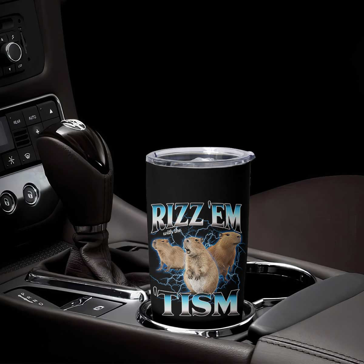 Autism Capybara Tumbler Cup Funny Rizz Em With The Tism TS12 Print Your Wear