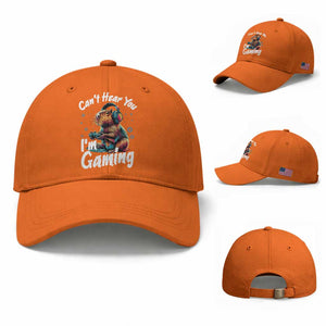 Funny Gamer Capybara Baseball Cap Can Not Hear You I Am Gaming TS12 Baseball Cap Universal Fit Orange Print Your Wear