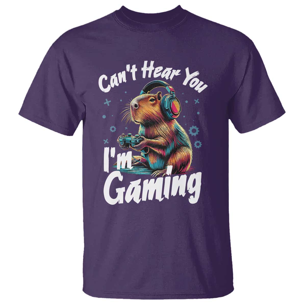 Funny Gamer Capybara T Shirt Can Not Hear You I Am Gaming TS12 Purple Print Your Wear