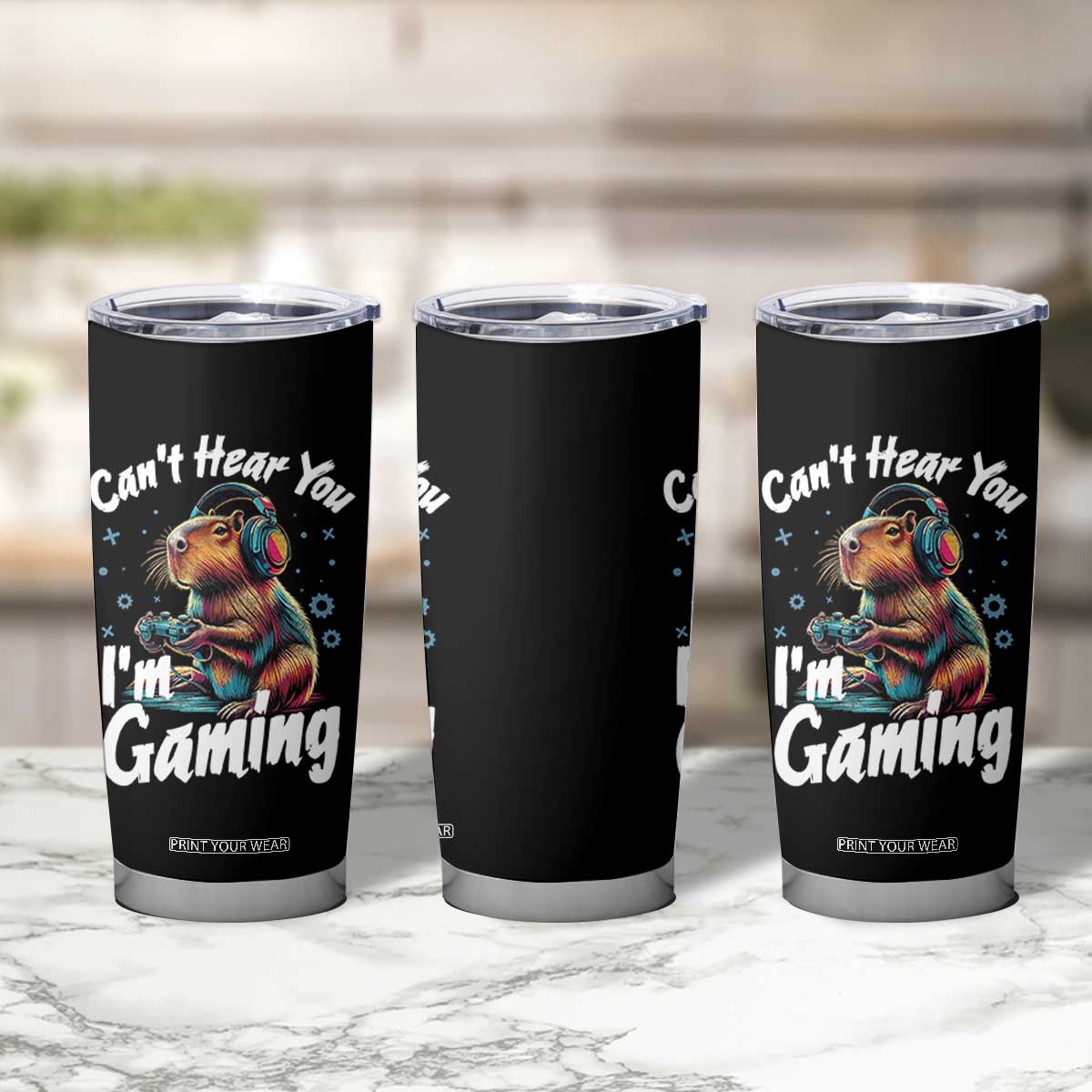 Funny Gamer Capybara Tumbler Cup Can Not Hear You I Am Gaming TS12 Print Your Wear