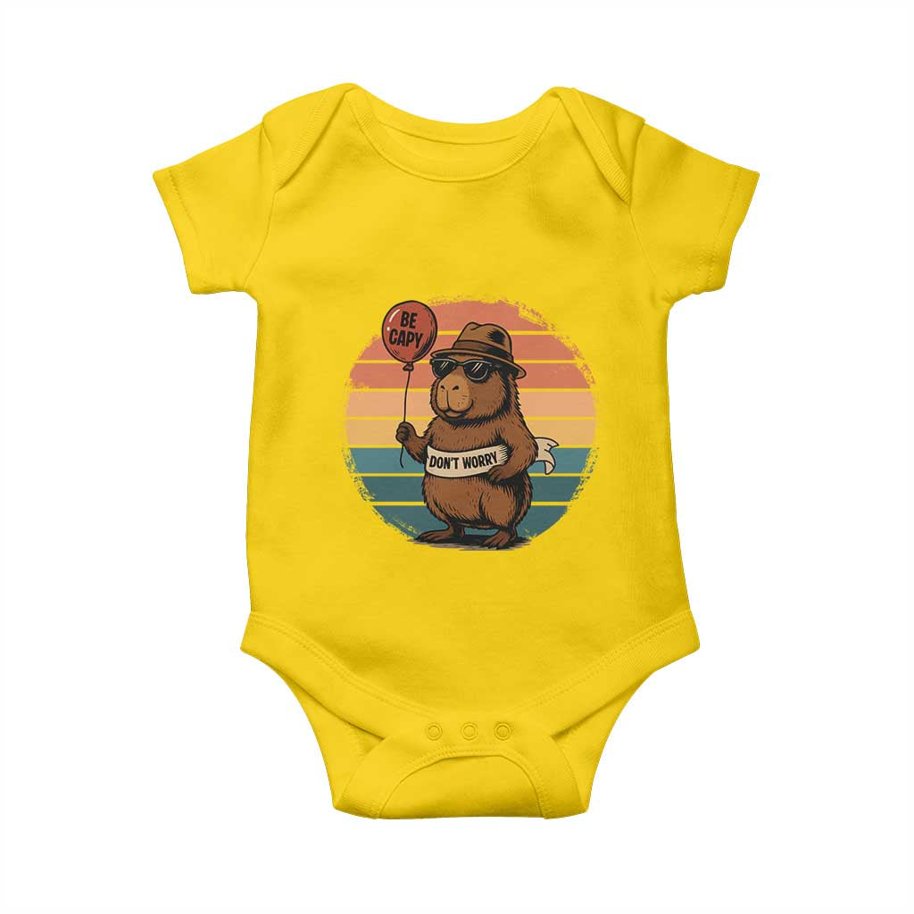 Funny Capybara Baby Onesie Be Capy Do Not Worry For Animal Lovers TS12 Daisy Print Your Wear