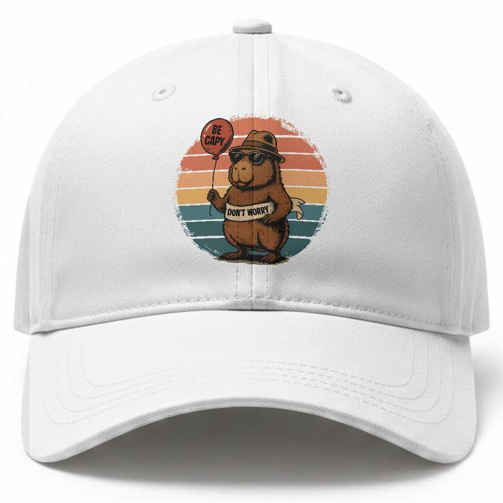 Funny Capybara Baseball Cap Be Capy Do Not Worry For Animal Lovers TS12 Print Your Wear