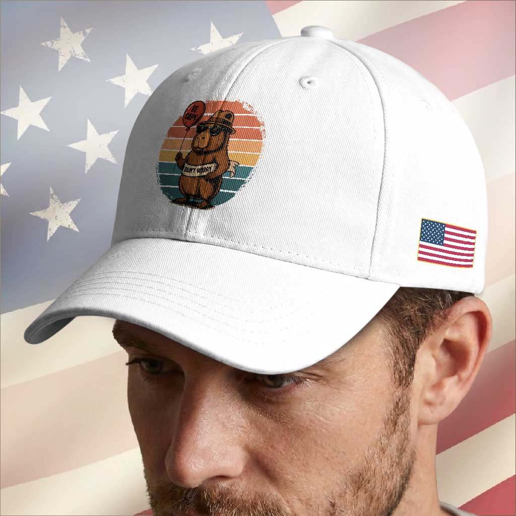 Funny Capybara Baseball Cap Be Capy Do Not Worry For Animal Lovers TS12 Print Your Wear