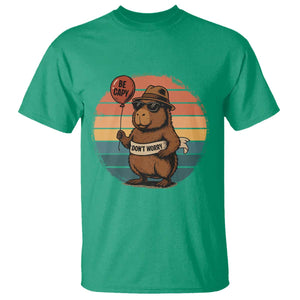 Funny Capybara T Shirt Be Capy Do Not Worry For Animal Lovers TS12 Irish Green Print Your Wear