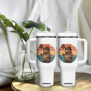 Funny Capybara Tumbler With Handle Be Capy Do Not Worry For Animal Lovers TS12 Print Your Wear