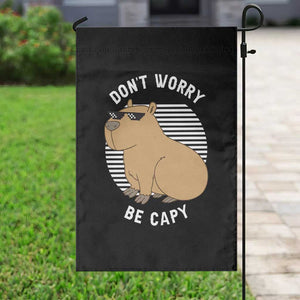 Funny Capybara Garden Flag Do Not Worry Be Capy Chill Animal Lover Gift TS12 Print Your Wear