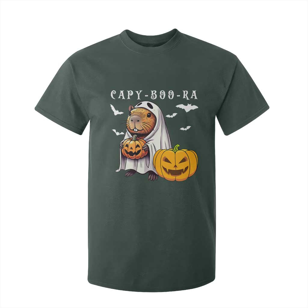 Funny Halloween Capy Boo Ra T Shirt For Kid Cute Capybara Boo Ghost TS12 Dark Forest Green Print Your Wear
