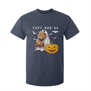 Funny Halloween Capy Boo Ra T Shirt For Kid Cute Capybara Boo Ghost TS12 Navy Print Your Wear