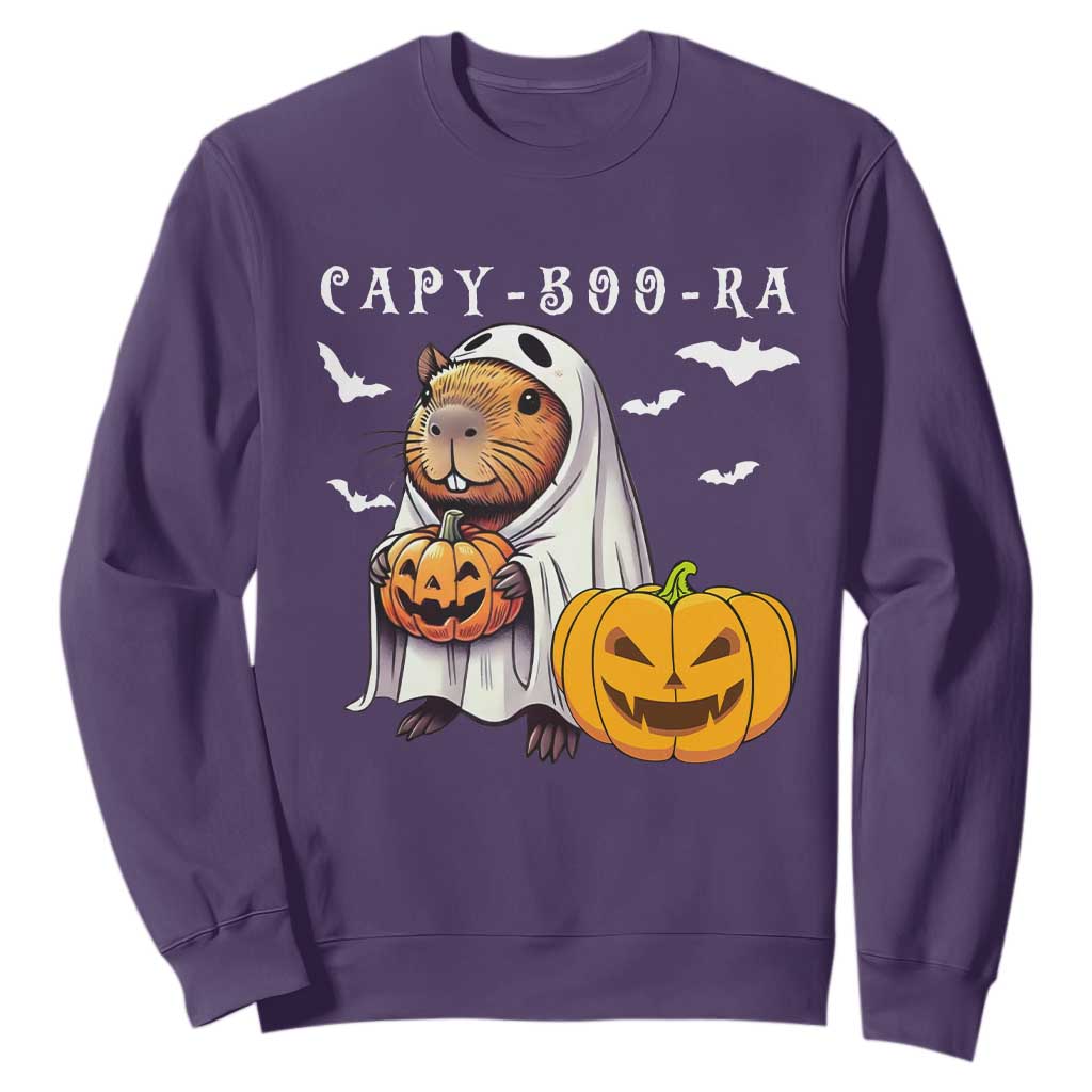 Funny Halloween Capy Boo Ra Sweatshirt Cute Capybara Boo Ghost TS12 Purple Print Your Wear