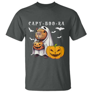Funny Halloween Capy Boo Ra T Shirt Cute Capybara Boo Ghost TS12 Dark Heather Print Your Wear