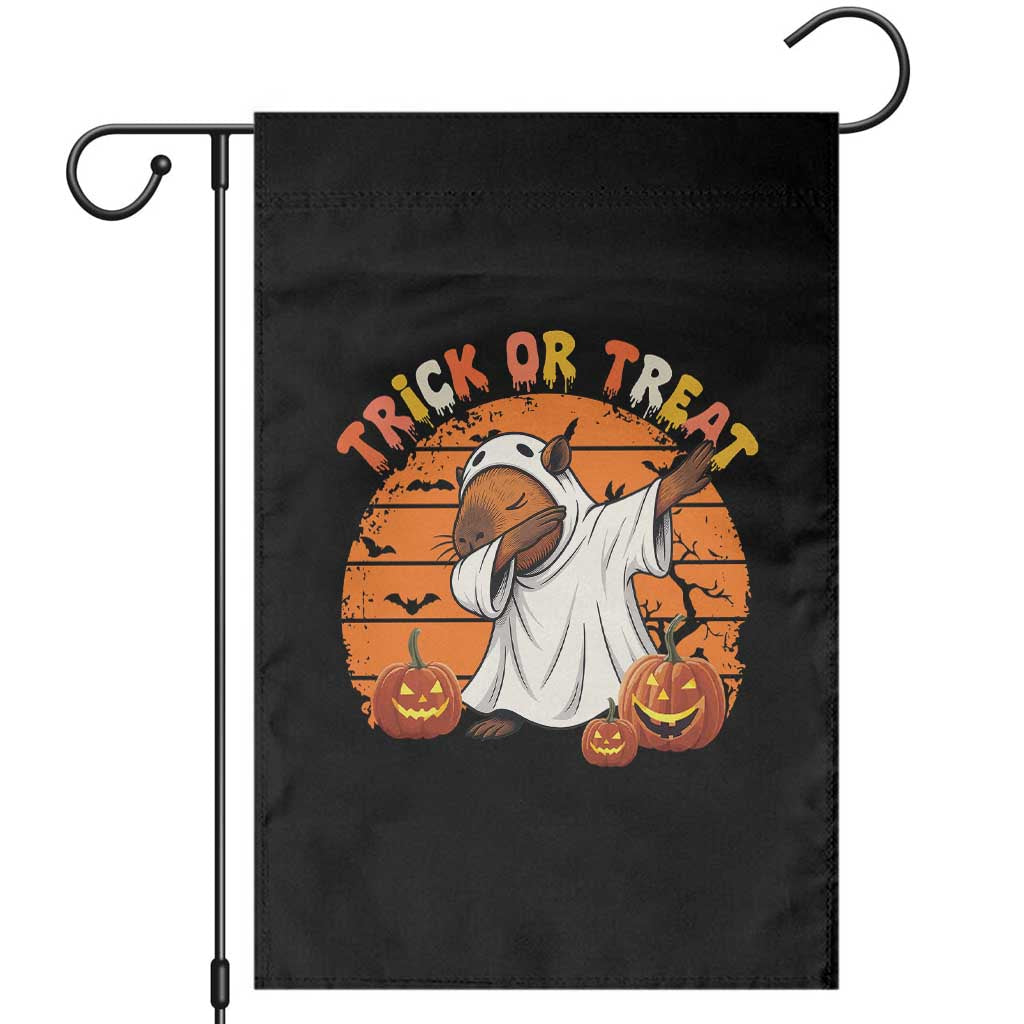 Funny Capybara Halloween Garden Flag Trick Or Treat Cute Cappy Boo Ghost TS12 Black Print Your Wear