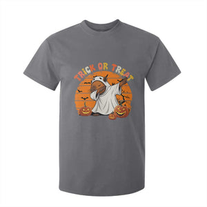 Funny Capybara Halloween T Shirt For Kid Trick Or Treat Cute Cappy Boo Ghost TS12 Charcoal Print Your Wear