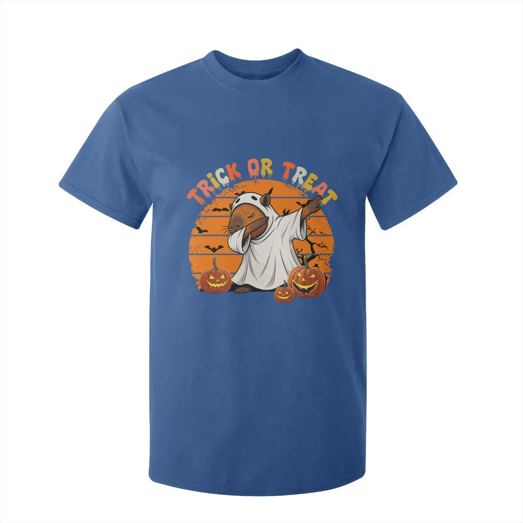 Funny Capybara Halloween T Shirt For Kid Trick Or Treat Cute Cappy Boo Ghost TS12 Royal Blue Print Your Wear