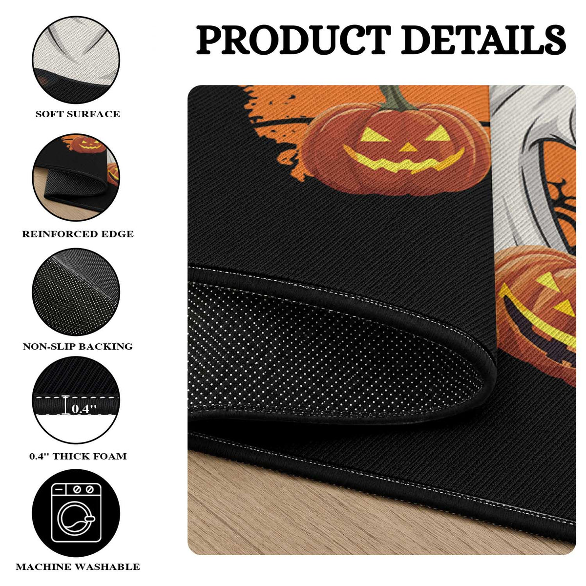 Funny Capybara Halloween Round Rug Trick Or Treat Cute Cappy Boo Ghost