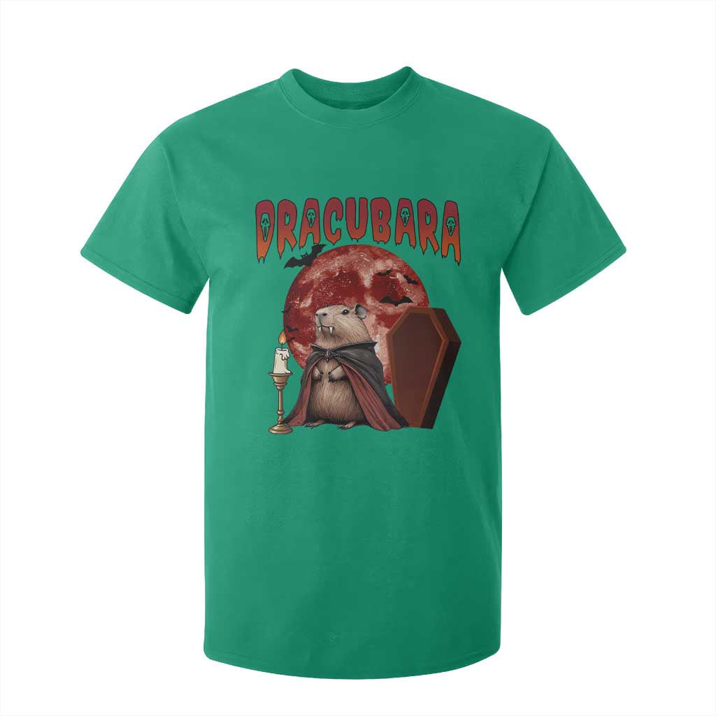 Halloween Capybara T Shirt For Kid Funny Dracubara In Dracula Outfit TS12 Irish Green Print Your Wear
