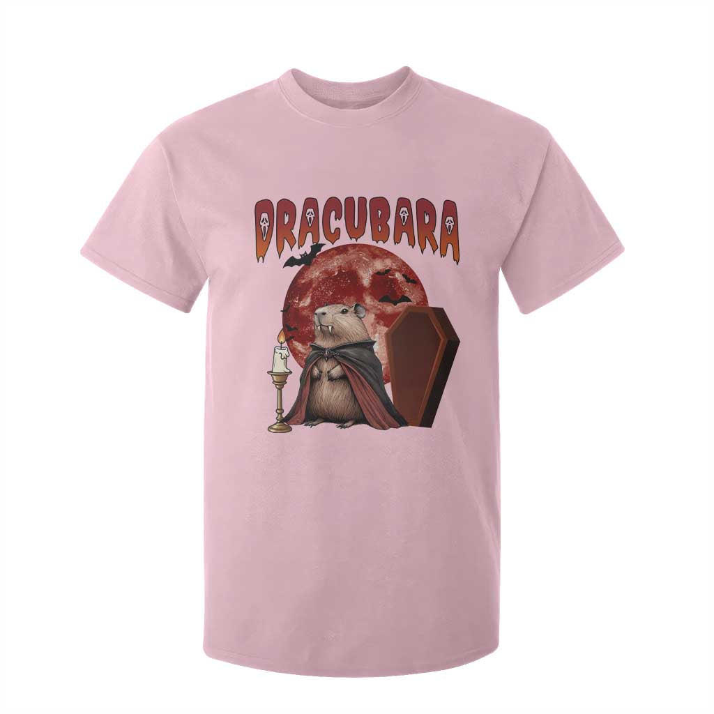 Halloween Capybara T Shirt For Kid Funny Dracubara In Dracula Outfit TS12 Light Pink Print Your Wear