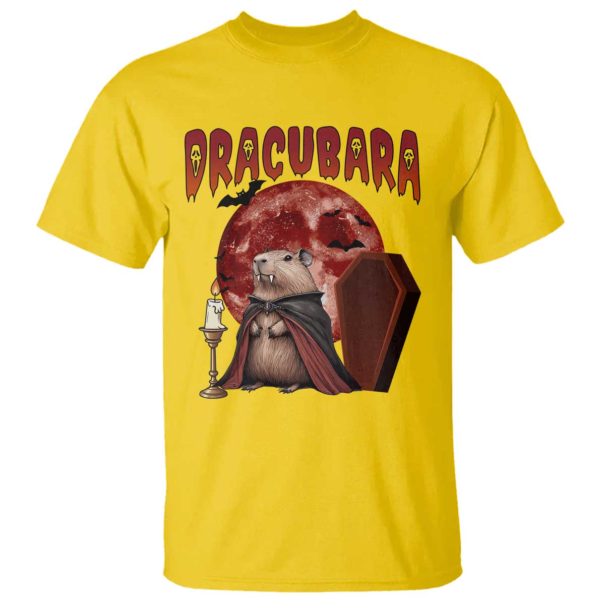 Halloween Capybara T Shirt Funny Dracubara In Dracula Outfit TS12 Daisy Print Your Wear