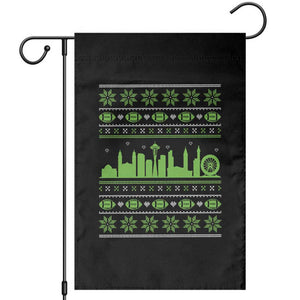 Seattle Skyline Game Day Garden Flag Ugly Christmas Football Fan Gift TS12 Black Print Your Wear