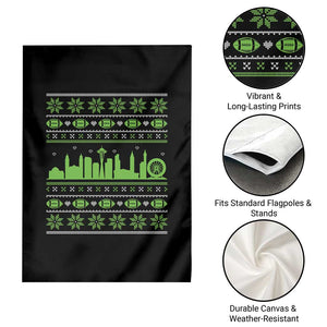 Seattle Skyline Game Day Garden Flag Ugly Christmas Football Fan Gift TS12 Print Your Wear