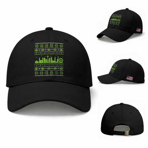 Seattle Skyline Game Day Baseball Cap Ugly Christmas Football Fan Gift TS12 Baseball Cap Universal Fit Black Print Your Wear