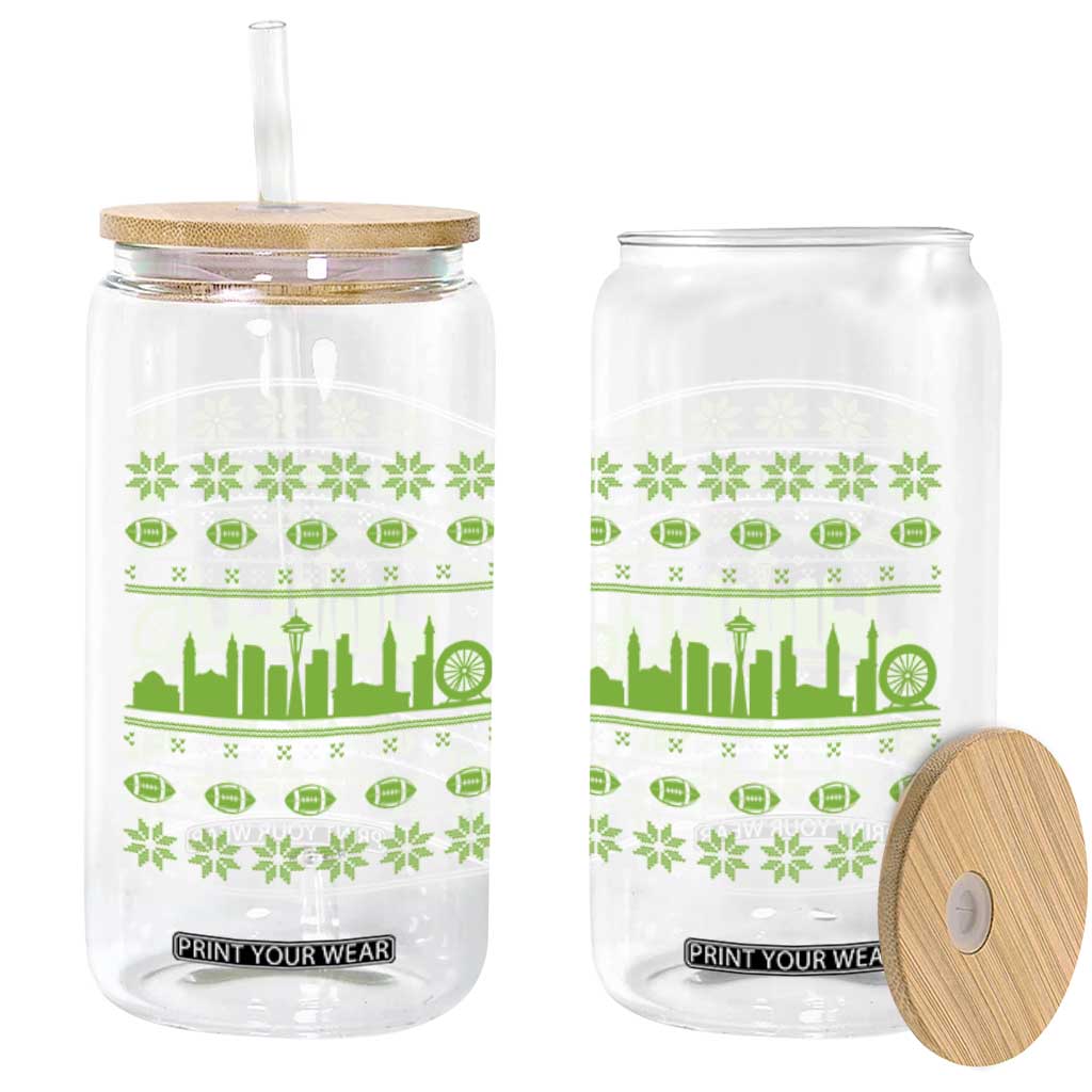 Seattle Skyline Game Day Glass Can Ugly Christmas Football Fan Gift TS12 Print Your Wear