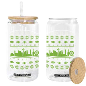 Seattle Skyline Game Day Glass Can Ugly Christmas Football Fan Gift TS12 Print Your Wear