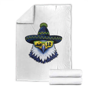 Sombrero Eagle With Neon Skyline Sunglasses Throw Blanket Emerald City Pride TS12 White Print Your Wear