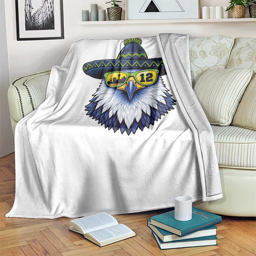 Sombrero Eagle With Neon Skyline Sunglasses Throw Blanket Emerald City Pride TS12 Print Your Wear