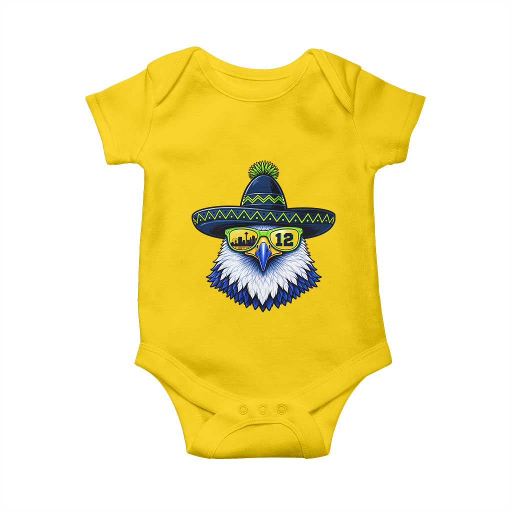 Sombrero Eagle With Neon Skyline Sunglasses Baby Onesie Emerald City Pride TS12 Daisy Print Your Wear