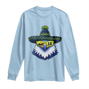 Sombrero Eagle With Neon Skyline Sunglasses Long Sleeve Shirt Emerald City Pride TS12 Light Blue Print Your Wear