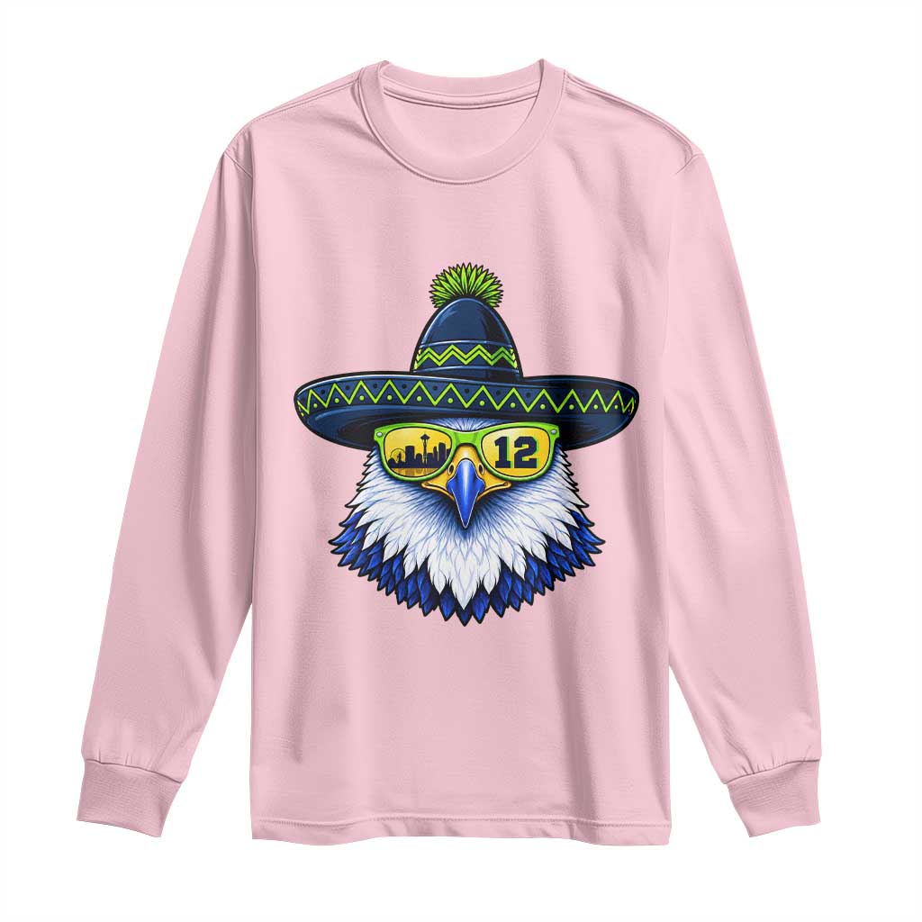 Sombrero Eagle With Neon Skyline Sunglasses Long Sleeve Shirt Emerald City Pride TS12 Light Pink Print Your Wear
