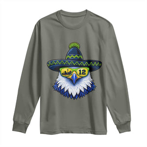 Sombrero Eagle With Neon Skyline Sunglasses Long Sleeve Shirt Emerald City Pride TS12 Military Green Print Your Wear