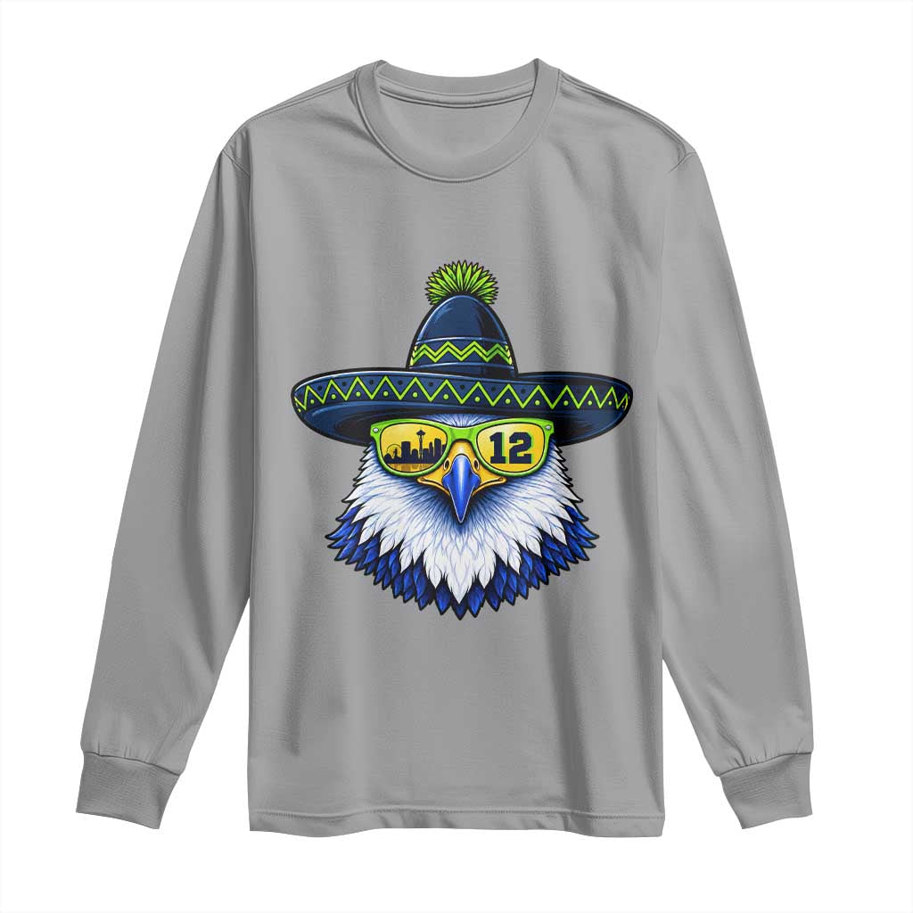 Sombrero Eagle With Neon Skyline Sunglasses Long Sleeve Shirt Emerald City Pride TS12 Sport Gray Print Your Wear