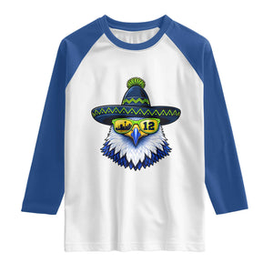Sombrero Eagle With Neon Skyline Sunglasses Raglan Shirt Emerald City Pride TS12 White Royal Print Your Wear