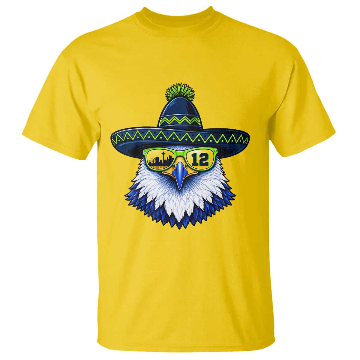 Sombrero Eagle With Neon Skyline Sunglasses T Shirt Emerald City Pride TS12 Daisy Print Your Wear