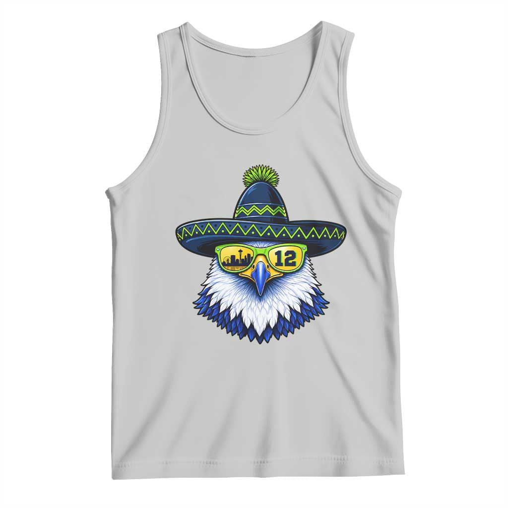 Sombrero Eagle With Neon Skyline Sunglasses Tank Top Emerald City Pride TS12 Ash Print Your Wear