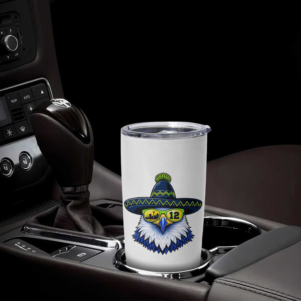 Sombrero Eagle With Neon Skyline Sunglasses Tumbler Cup Emerald City Pride TS12 Print Your Wear