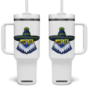 Sombrero Eagle With Neon Skyline Sunglasses Tumbler With Handle Emerald City Pride TS12 One Size: 40 oz White Print Your Wear