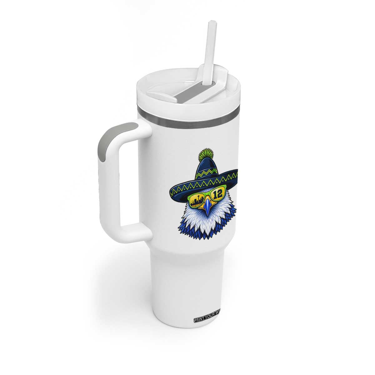 Sombrero Eagle With Neon Skyline Sunglasses Tumbler With Handle Emerald City Pride TS12 Print Your Wear