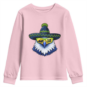Sombrero Eagle With Neon Skyline Sunglasses Youth Sweatshirt Emerald City Pride TS12 Light Pink Print Your Wear