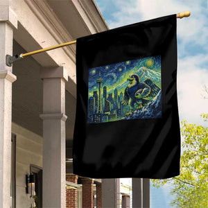 Starry Night Seattle Skyline Eagle Garden Flag Vintage Football Fan Pacific Northwest Pride TS12 Print Your Wear