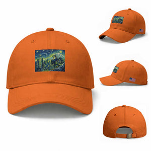 Starry Night Seattle Skyline Eagle Baseball Cap Vintage Football Fan Pacific Northwest Pride TS12 Baseball Cap Universal Fit Orange Print Your Wear
