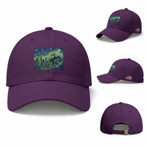 Starry Night Seattle Skyline Eagle Baseball Cap Vintage Football Fan Pacific Northwest Pride TS12 Baseball Cap Universal Fit Purple Print Your Wear