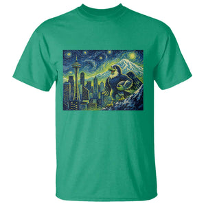 Starry Night Seattle Skyline Eagle T Shirt Vintage Football Fan Pacific Northwest Pride TS12 Irish Green Print Your Wear