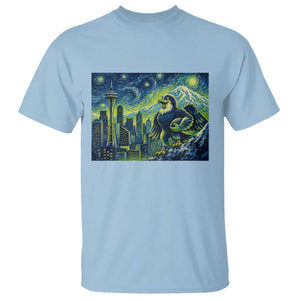 Starry Night Seattle Skyline Eagle T Shirt Vintage Football Fan Pacific Northwest Pride TS12 Light Blue Print Your Wear