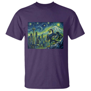 Starry Night Seattle Skyline Eagle T Shirt Vintage Football Fan Pacific Northwest Pride TS12 Purple Print Your Wear