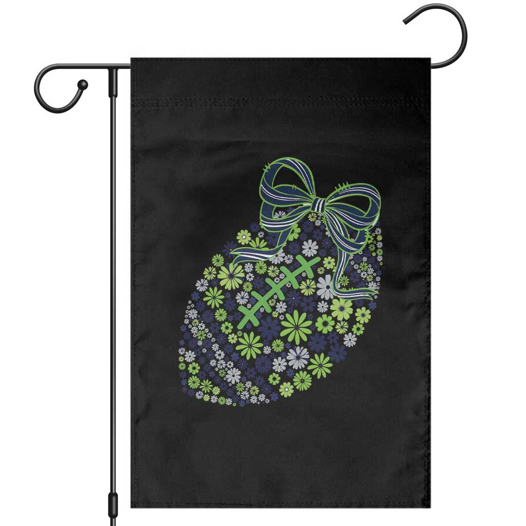 Floral Football With Bow Green And Blue Garden Flag Game Day Sports Fan TS12 Black Print Your Wear